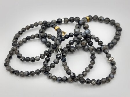 Powerbead zwarte maansteen larvakiet