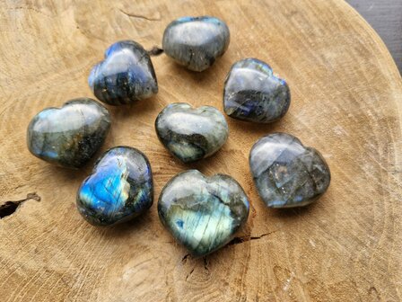 Labradoriet hartje 25/30 mm extra blauw