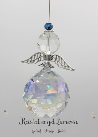 Kristal engel Lumeria - Geloof Hoop Liefde zilver