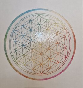 Regenboog - Flower of life - Sticker - Lumeria