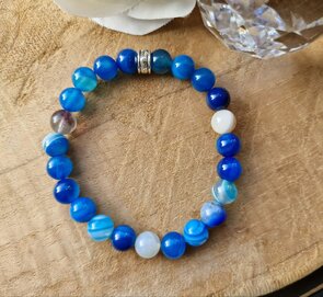 Blauwe Agaat Powerbead Armband – Bescherming & Rust