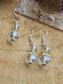 Kristal Licht Set – Oorhangers & Hanger - Aartsengel Jophiel - Innerlijke rust en Geduld