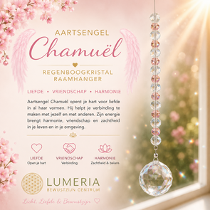 Aartsengel Chamuël Kristal bol Raamhanger – Liefde, Vriendschap & Harmonie