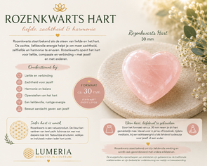 Rozenkwarts Hart 30 mm – liefde  zachtheid  harmonie