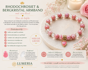 Vier de Liefde – Rhodochrosiet & Bergkristal armband
