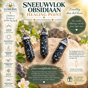 Sneeuwvlok Obsidiaan Healing Point – kracht, bescherming & doorzetten