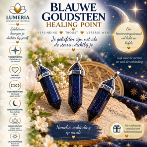 Blauwe Goudsteen Healing Point – verbinding, troost & vertrouwen