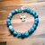 Blauwe agaat powerbead armband met engeltje