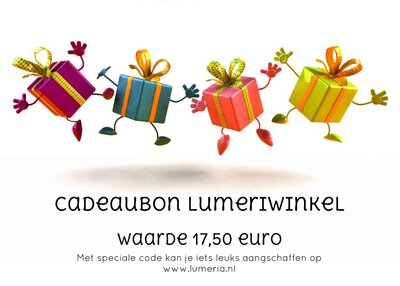 Cadeaubon Lumeriawinkel waarde 17.50 euro