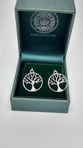 Tree of life zilver oorhangers - Toucan of Scotland