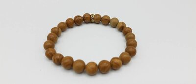 Versteend Hout armband 8mm beads