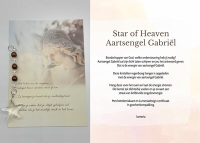 Star of heaven - Aartsengel Gabriel energie kristal raamhanger