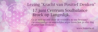 Lezing Kracht van positief denken - 17 juni 14:00 - 16:30 