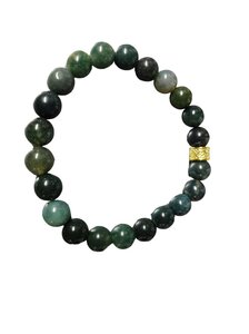 Mos agaat armband - Aardende bescherming - 8mm powerbeads