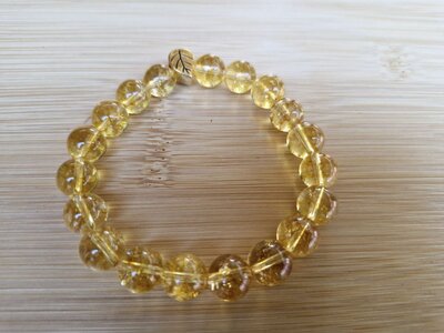 Citrien 10 mm powerbead armband - Zonnevlecht bescherming