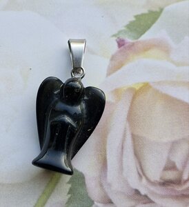 Onyx hanger engeltje 12 mm