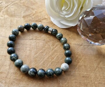 Groene Versteend hout armband Het oeroude hout | Lumeria