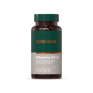 Bonusan Vitamine D3 Forte 25 mcg – 300 softgels - dosering D3 met olijfolie 