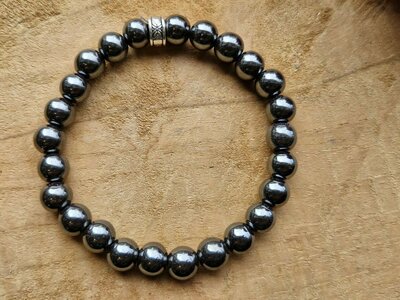 Hematiet Powerbead Armband 8 mm – Aarding, Kracht & Focus