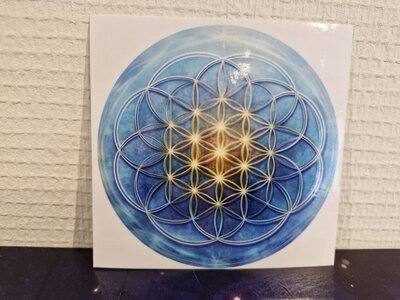 Bloem van het Leven sticker Blauw 12,5 cm | Heilige geometrie | Lumeria