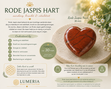 Rode Jaspis Hart 30 mm – aarding kracht  vitaliteit