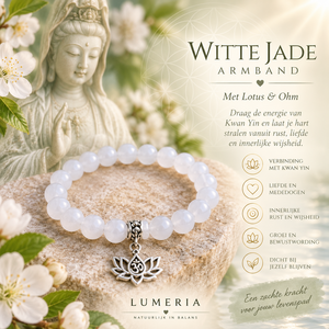 Witte Jade Armband 8 mm – Lotus & Ohm