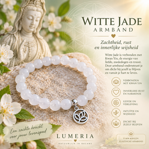 Witte Jade Armband 8 mm – Lotus 