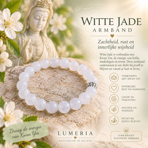 Witte Jade Armband 8 mm 