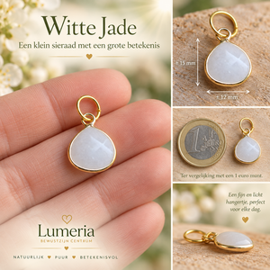 Witte Jade Hanger goudkleur – met Witte Jade kaart