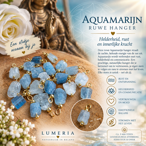 Ruwe Aquamarijn Hanger – goudkleurig