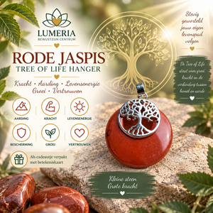 Rode Jaspis Tree of Life Hanger – kracht, aarding & groei
