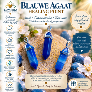 Blauwe Agaat Healing Point – rust, communicatie & harmonie