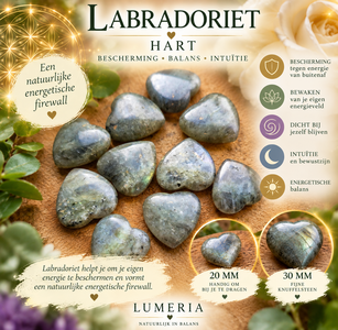 Labradoriet Hart 20 mm – Bescherming & Energetische Balans