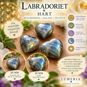 Labradoriet Hart 30 mm – Bescherming & Energetische Balans