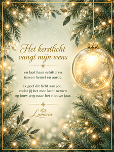 Kerstlicht vangt mijn wens kaart a4