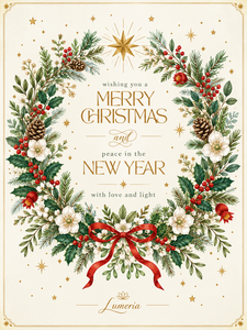 Merry Christmas & Peace in the New Year – Lumeria - poster 30x40cm