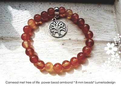 Carneool armband met Tree of life