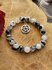 Zwarte Toermalijn kwarts powerbead met pentagram._