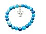 Blauwe agaat powerbead armband met engeltje_