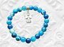 Blauwe agaat powerbead armband met engeltje_