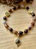 Bruine Versteend Hout armband met  Labradoriet_