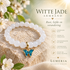 Witte Jade Armband 8 mm – Blauwe Vlinder_