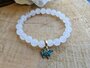 Witte Jade Armband 8 mm – Blauwe Vlinder_